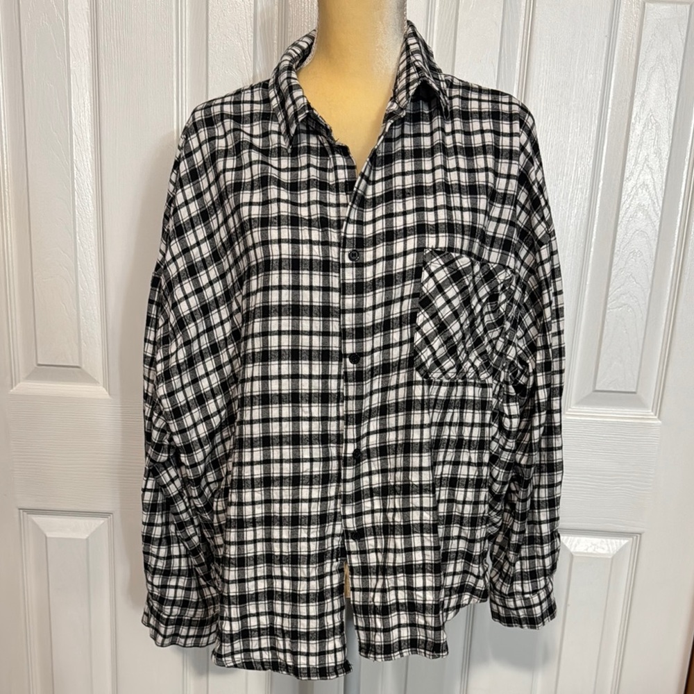 Princess Polly Black and White Plaid Button Down Shirt
